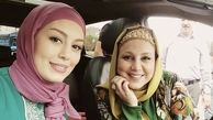 سحر قریشی و بهنوش بختیاری در ماشین شاسی بلندشون + عکس