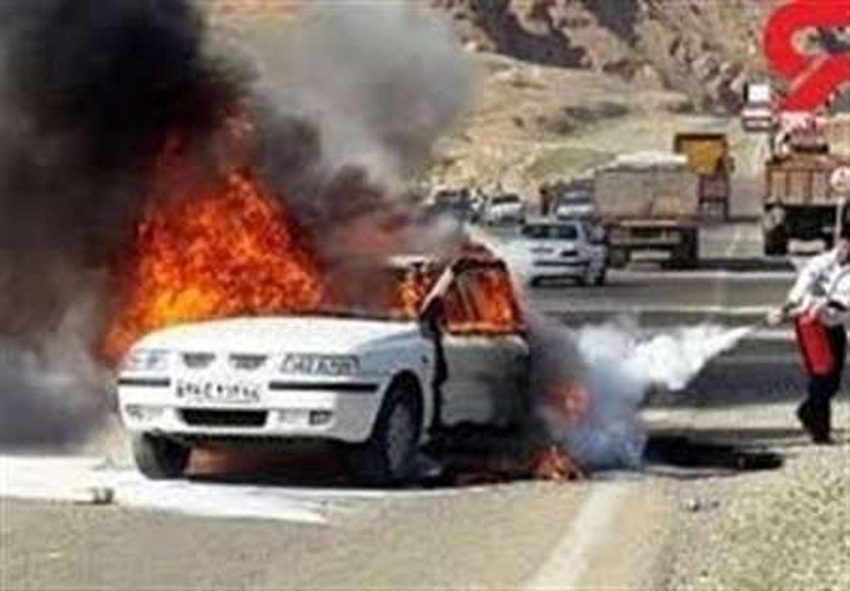2سرنشین یک خودرو در آتش سوختند/سوانح جاده ای همدان پنج کشته برجا گذاشت