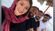 سلفی فرشته حسینی با بازیگران قورباغه + عکس