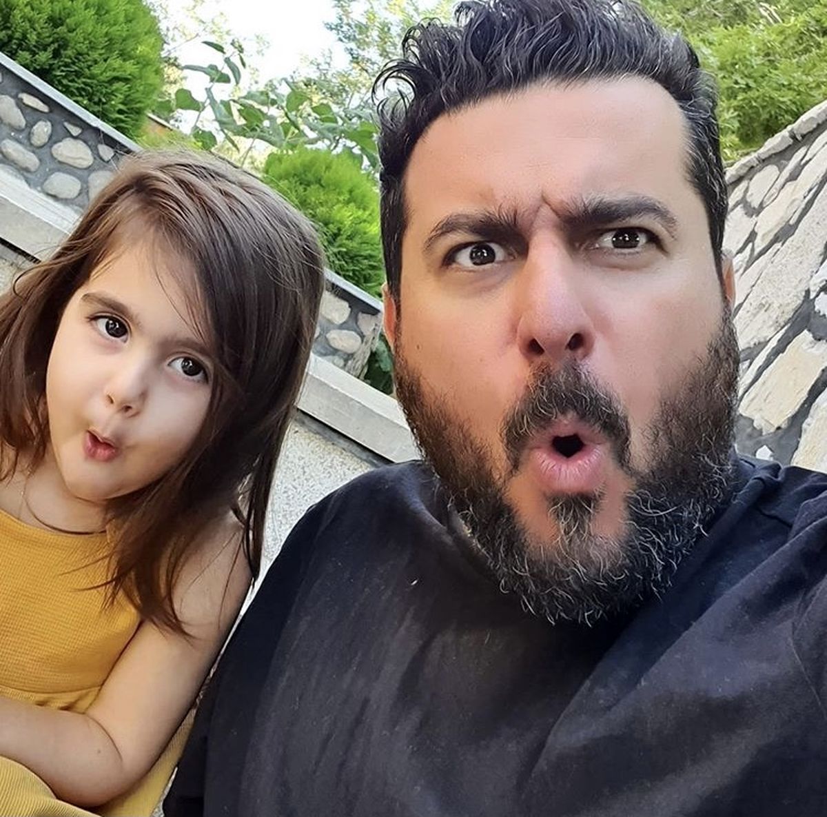سلفی پدر دختری محسن کیایی + عکس