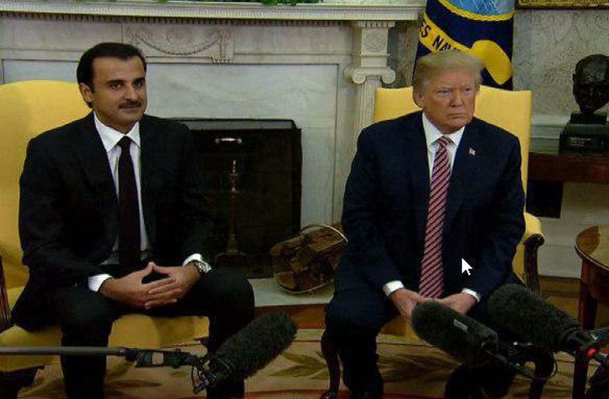 دیدار امیر قطر با دونالد ترامپ