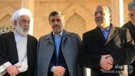 احمدی نژاد با کت زمستانی متفاوت در حرم امام خمینی (ره) + عکس