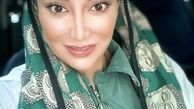 تیپ سبز رنگ بهاره افشاری در ماشین + عکس