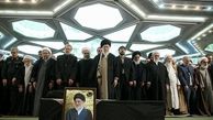 اقامه نماز بر پیکر آیت الله شاهرودی توسط رهبر معظم انقلاب اسلامی