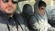 سام درخشانی در ماشین همسرش+عکس