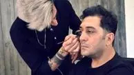 وحید شیخ زاده در حال گریم کار جدیدش + عکس