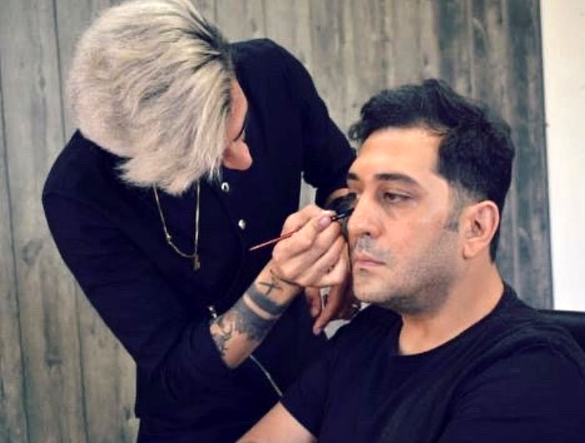 وحید شیخ زاده در حال گریم کار جدیدش + عکس