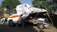 واژگونی مرگبار آمبولانس با 5 سرنشین 