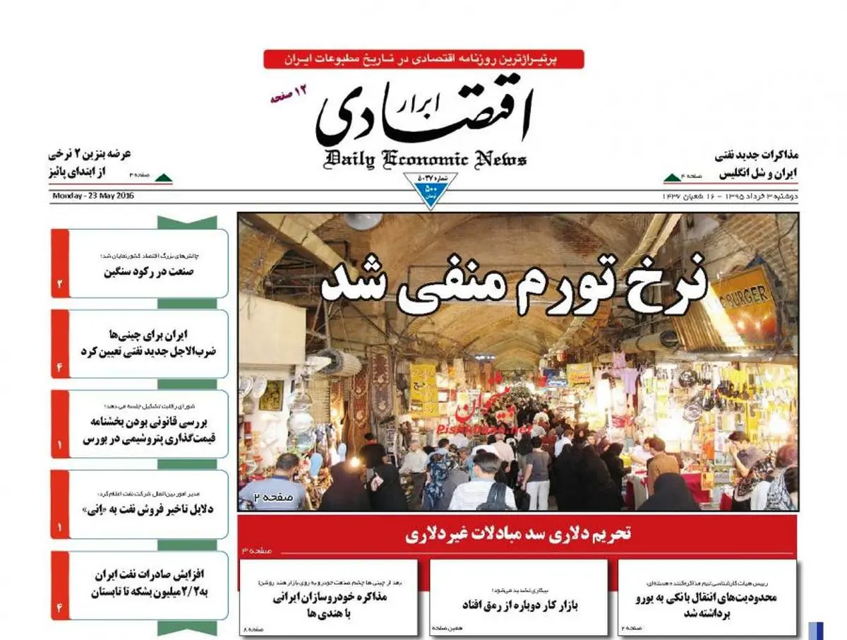 نرخ تورم منفی شد