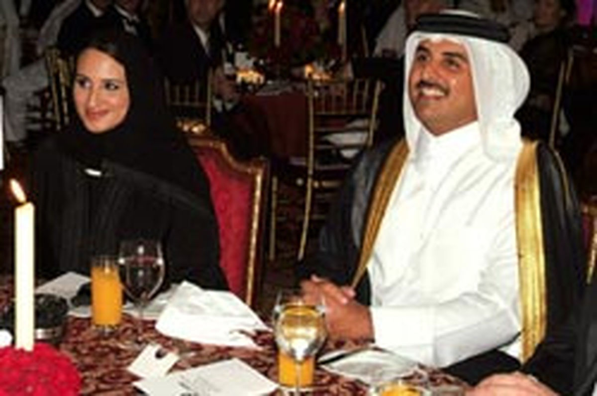 امیر جوان قطر و همسرش+عکس