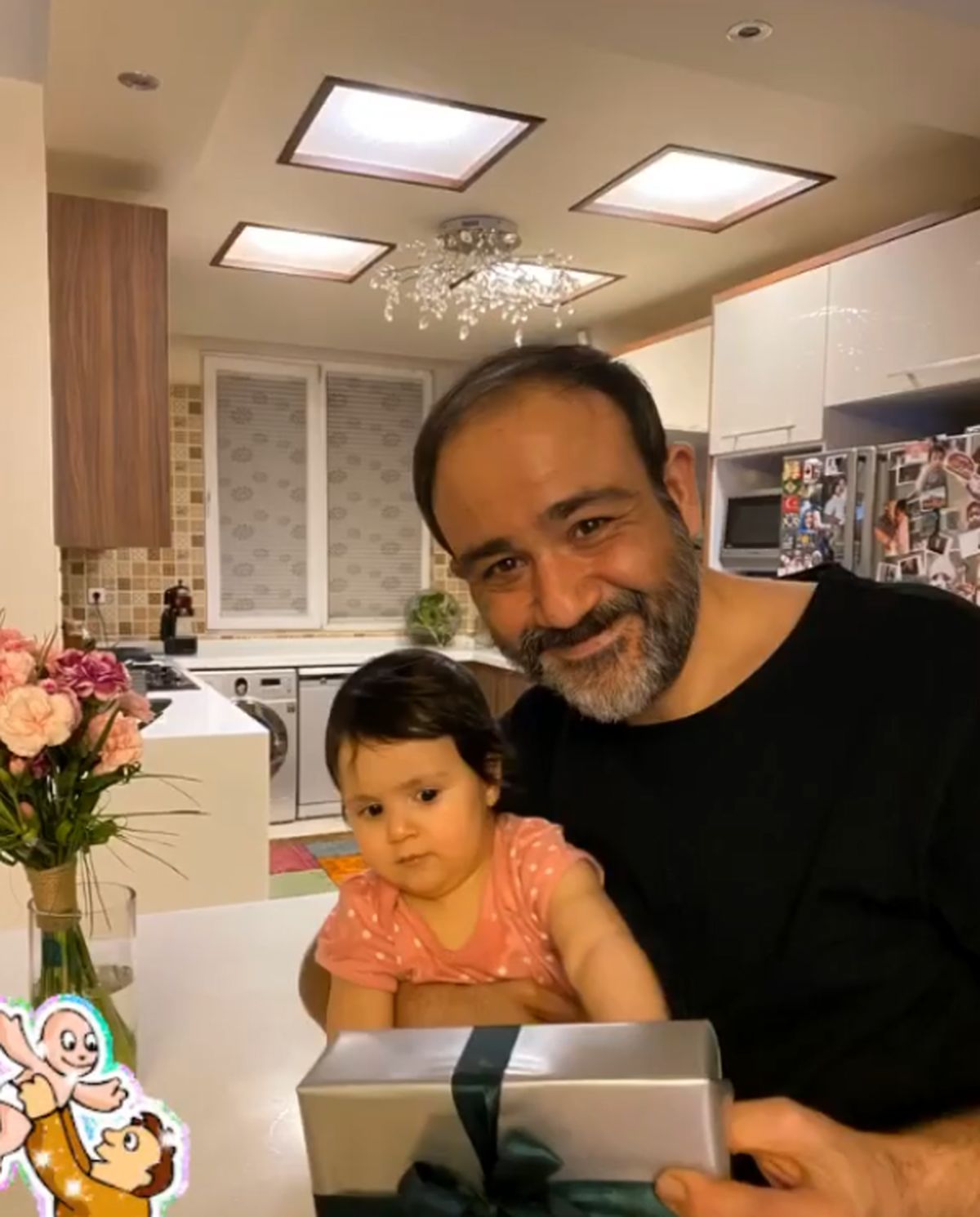 تبریک هانا خانم به بابا مهرانش + عکس