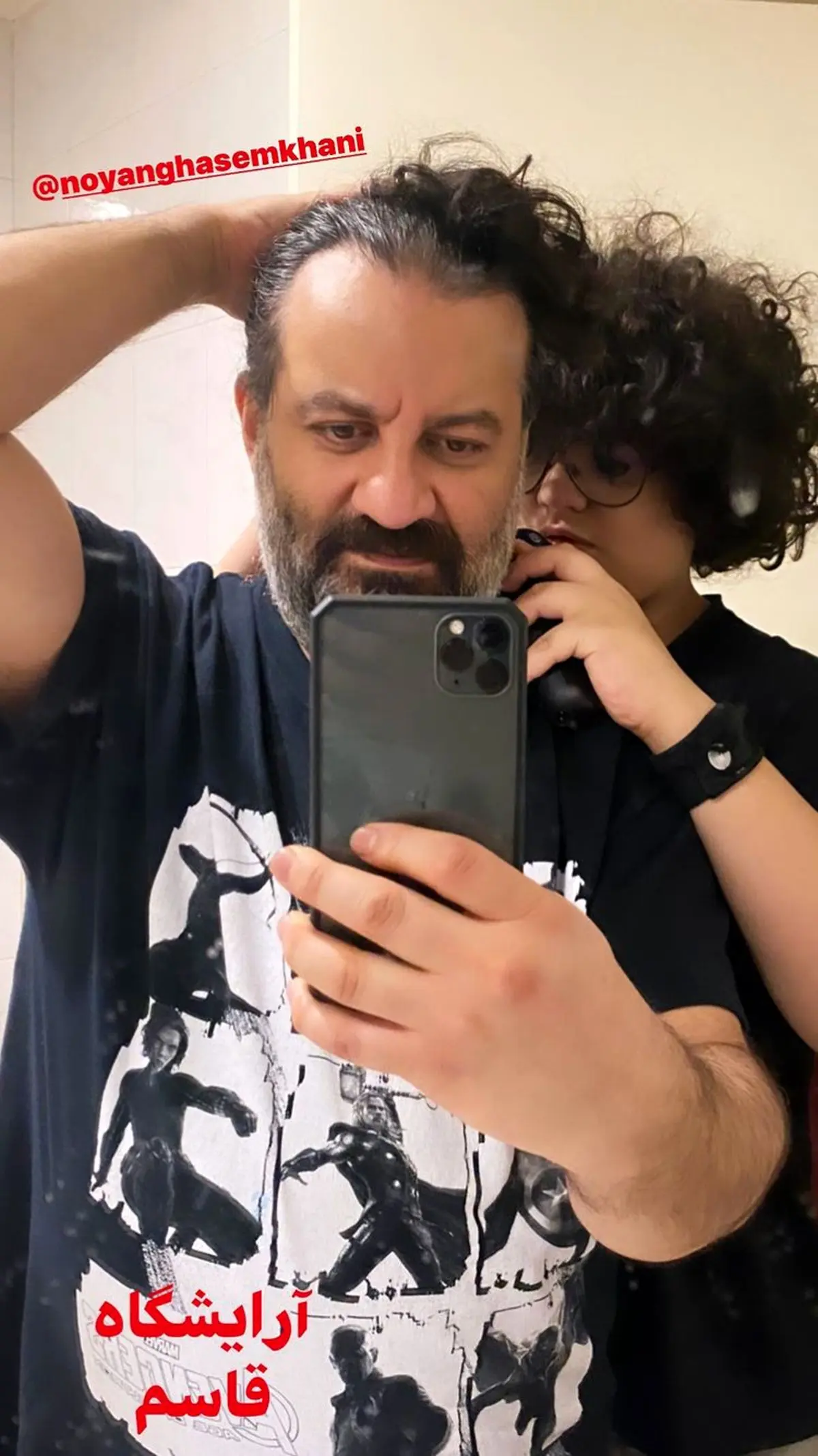 مهراب قاسم خانی و پسرش + عکس