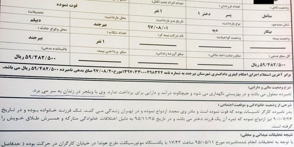 حبس یک معلول ویلچری بخاطر ۵.۹ میلیون تومان