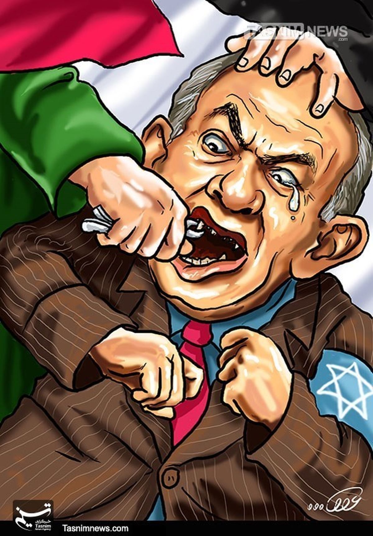 بلایی که بر نتانیاهو آمد!/ کاریکاتور 