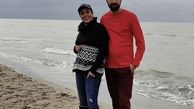 خانم بازیگر جوان و همسرش لب دریا + عکس