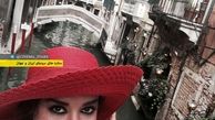 تیپ قرمز نسیم ادبی در خارج از کشور+عکس