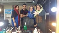 سپیده خداوردی و آقای بازیگر در پشت صحنه سریال خانه امن + عکس