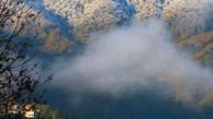 تصویری زیبا از برف پاییزی در ارتفاعات سوادکوه