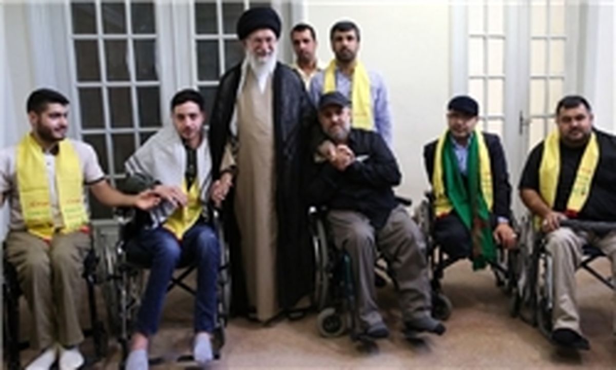 دیدار جمعی از جانبازان حزب‌الله لبنان با رهبر انقلاب