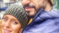 تازه عروس سینمای ایران در آغوش همسرش + عکس