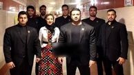 خانم بازیگر و هفت بادیگاردش!+عکس