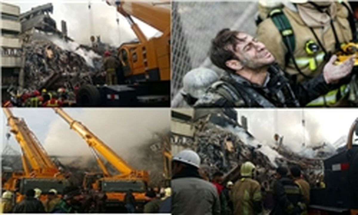 ادامه عملیات جستجوی پیکرهای شهدای آتش نشان در ضلع غربی پلاسکو