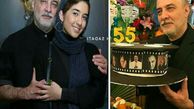 جشن تولد 55 سالگی «ایرج نوذری» در کنار مادر و دخترش/تصاویر