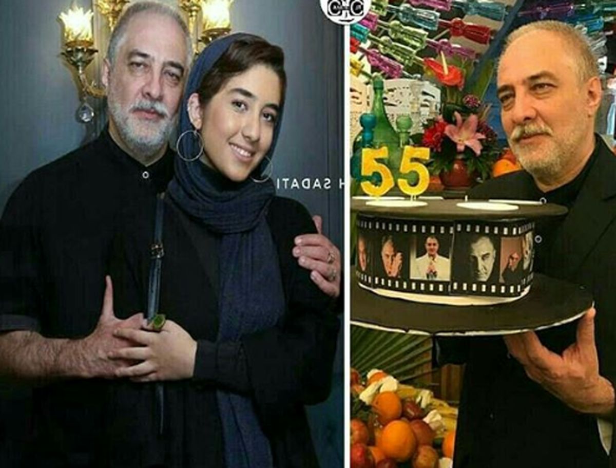 جشن تولد 55 سالگی «ایرج نوذری» در کنار مادر و دخترش/تصاویر