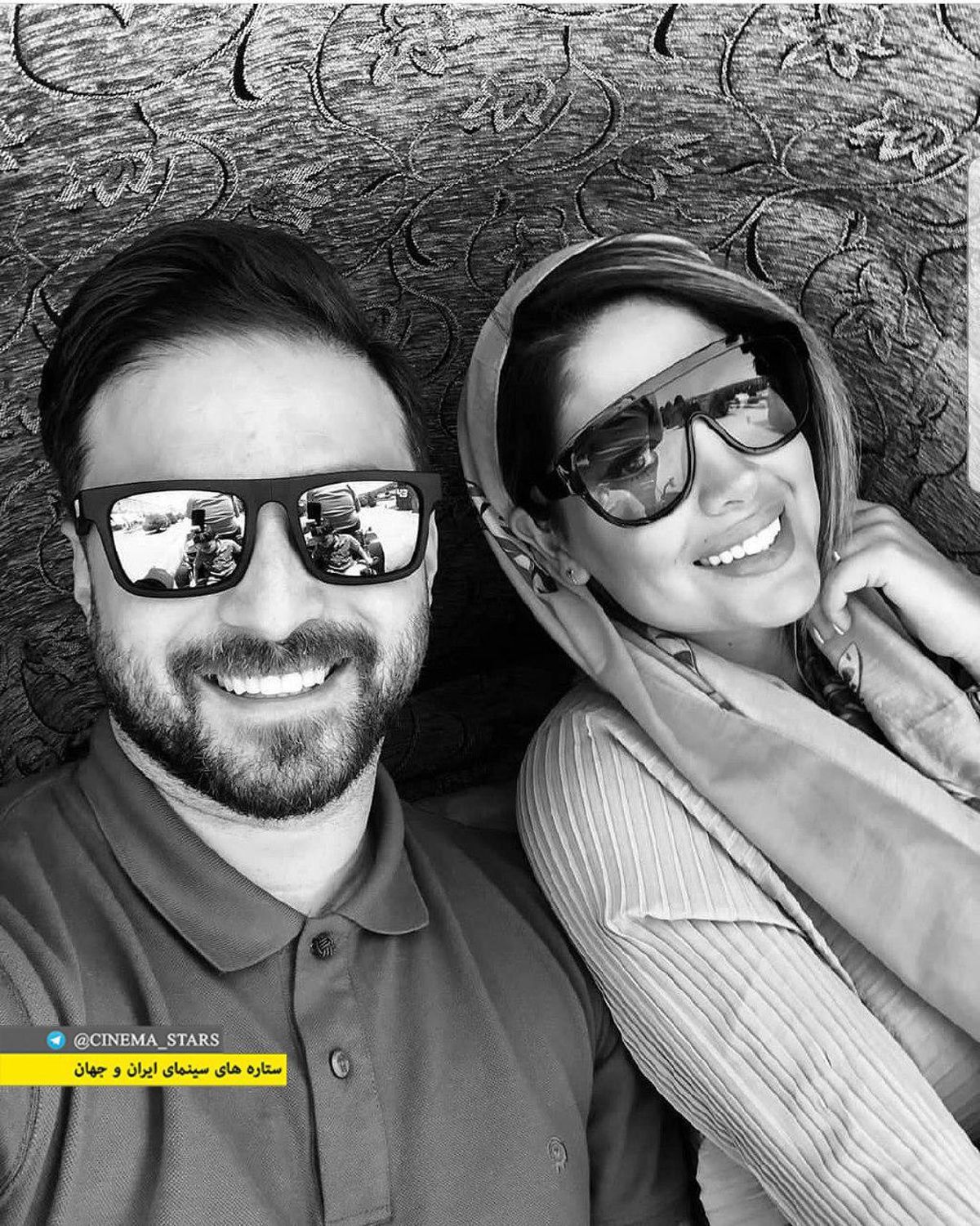 عینک های خاص بابک جهانبخش و همسرش+عکس