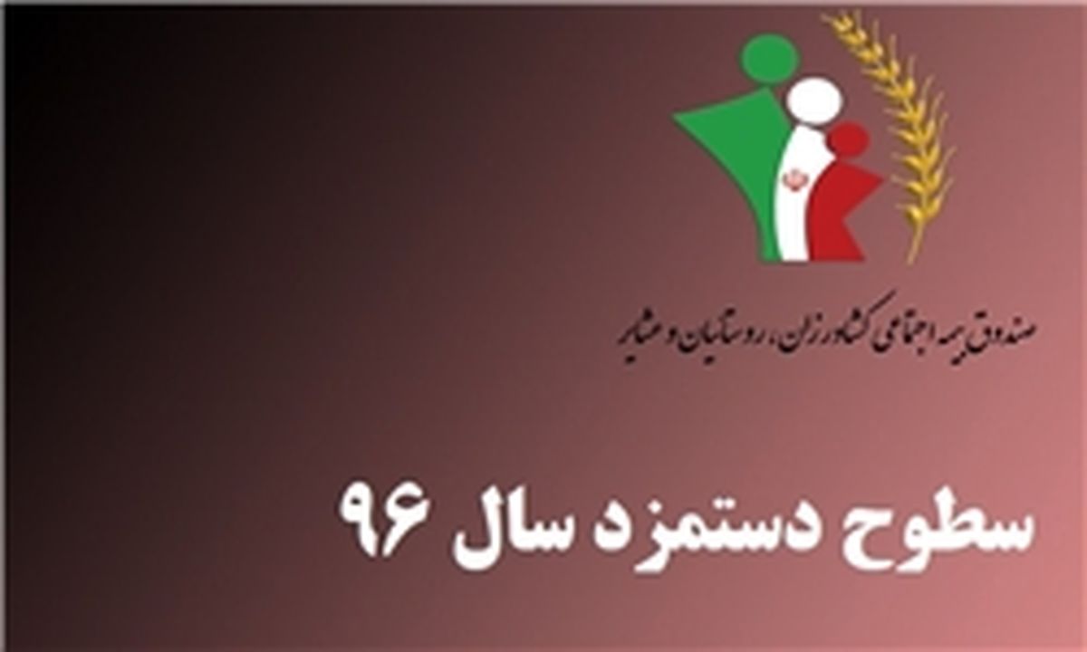 ابلاغ سطوح دستمزدی و حق بیمه کشاورزان و روستاییان در سال ۹۶