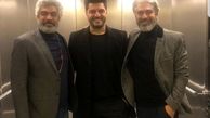 سام درخشانی به همراه مهدی پاکدل و سروش صحت در آسانسور  + عکس