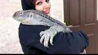 عکس مهربان نفیسه روشن با حیوان عجیب و ترسناک!