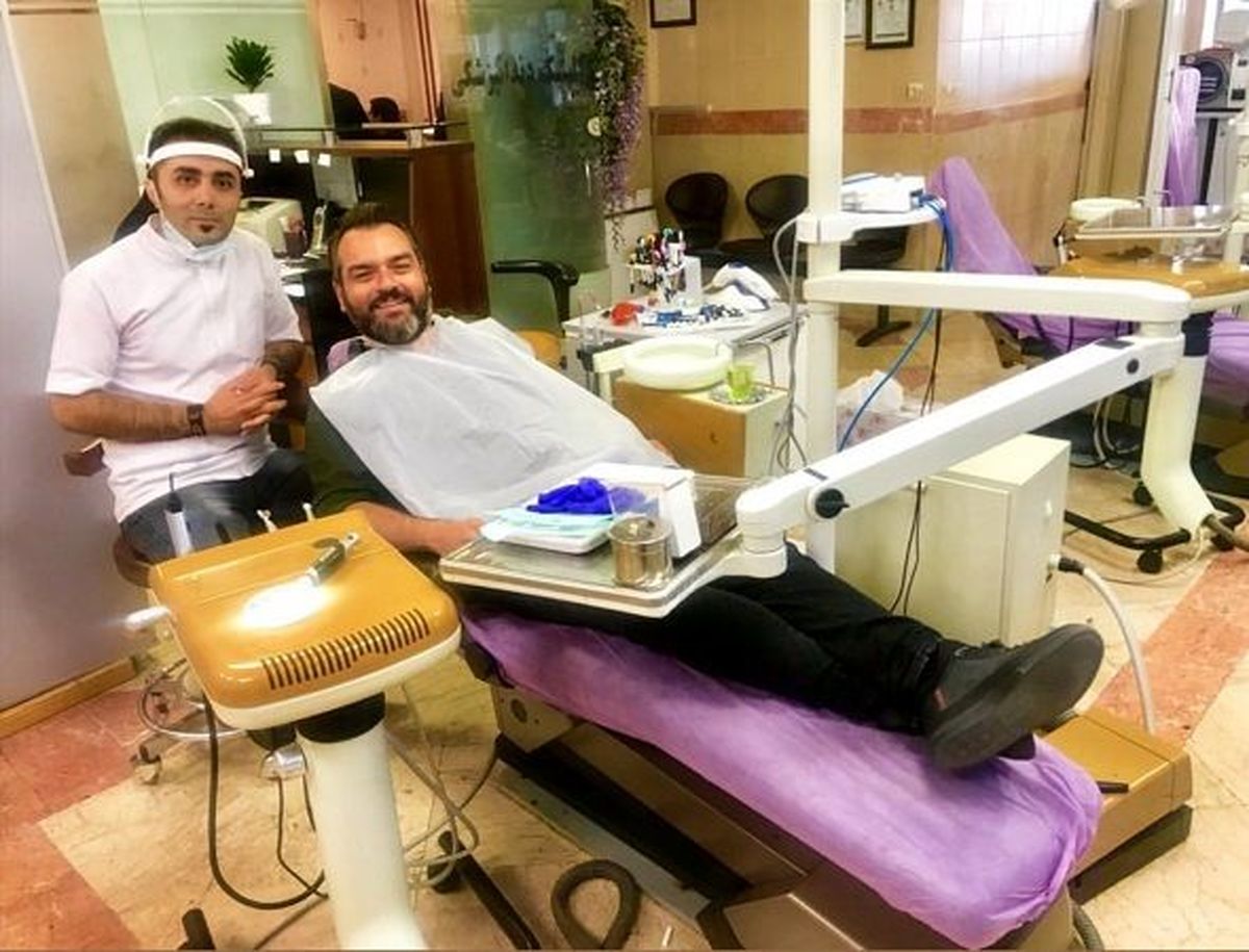 شهرام قائدی در مطب دندانپزشکی + عکس