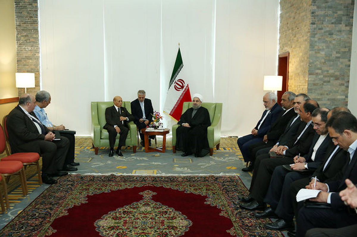 دیدار رییس مجلس الجزایر با روحانی 