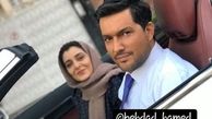 ماشین سواری حامد بهداد با خانم بازیگر معروف در ماشین لاکچری اش+عکس