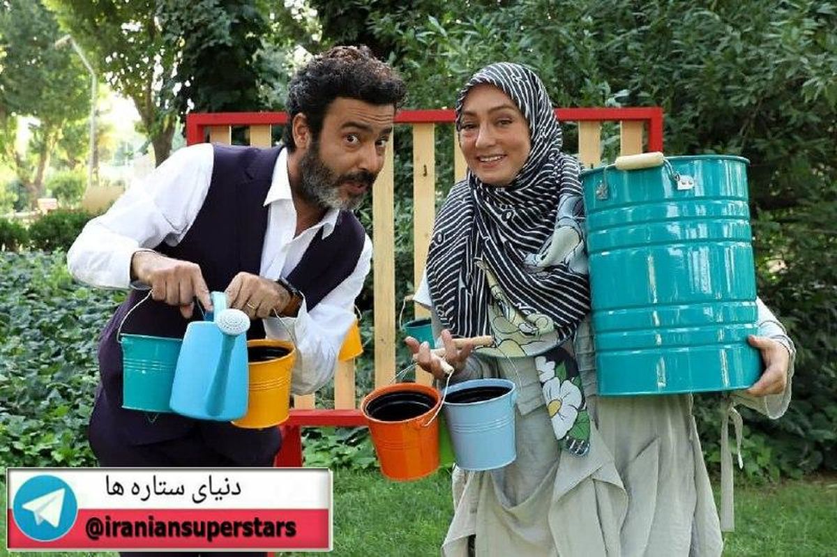 عکس نیما فلاح و همسرش با گلدان هایشان