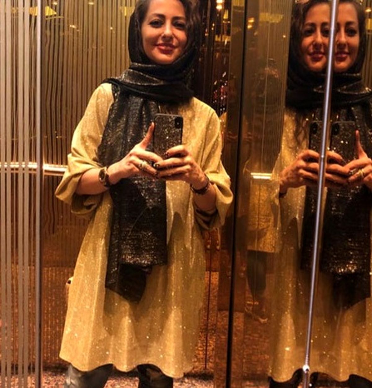 سلفی آسانسوری نفیسه روشن