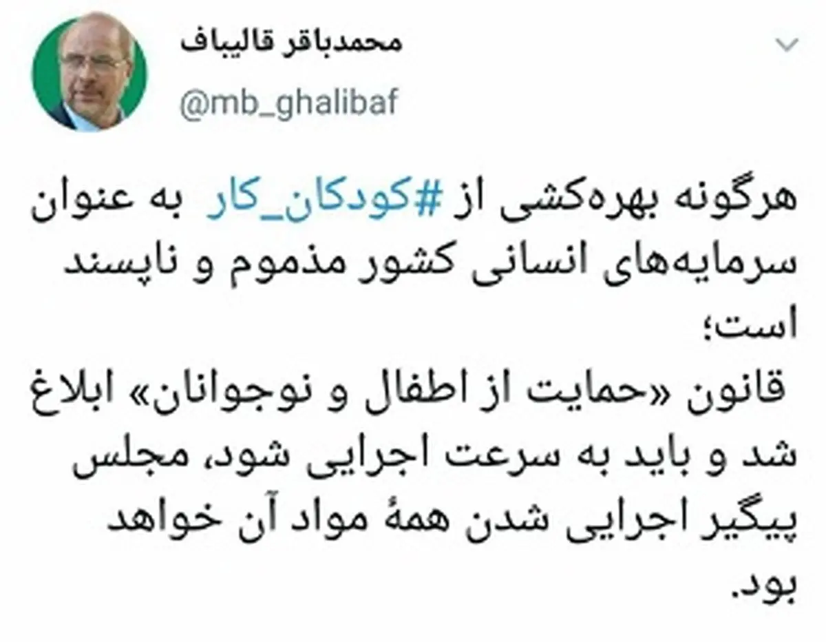 مجلس پیگیر قانون «حمایت از اطفال و نوجوانان» است