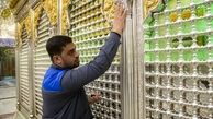 غبار روبی حرم حضرت ابوالفضل(ع)+ عکس