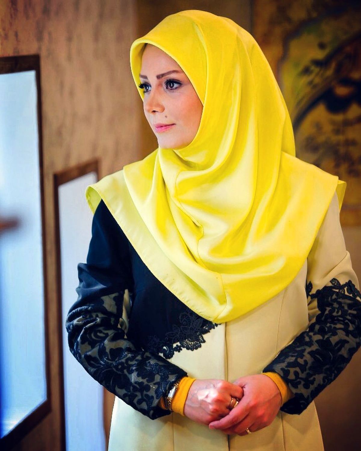 مانتو زرد مزونی صبا راد+عکس
