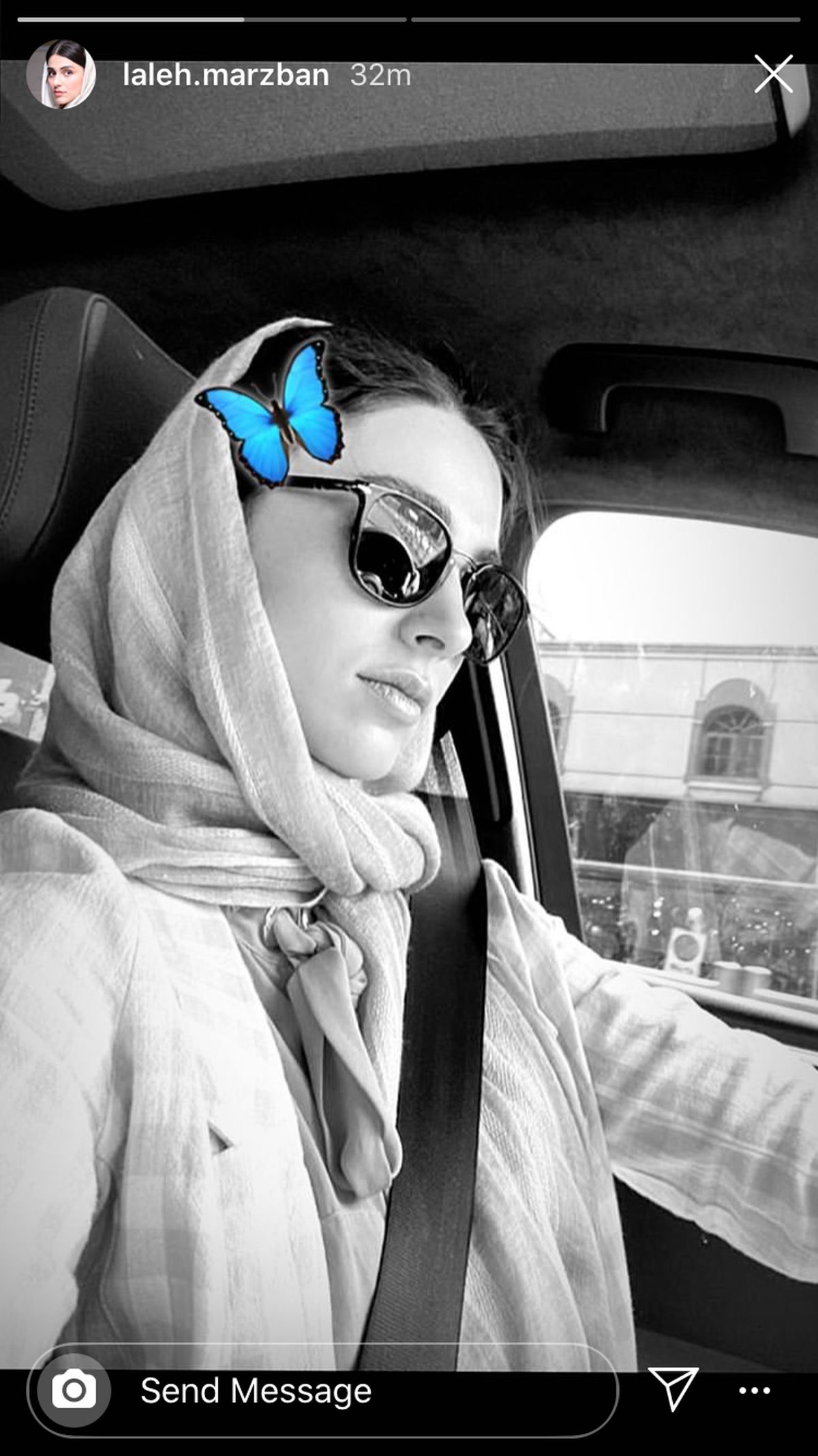 رانندگی کردن لاله مرزبان + عکس