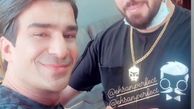 مدل موی جدید یوسف تیموری در کنار آرایشگرش + عکس