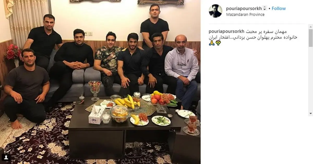 پوریا پورسرخ سر سفره خانواده حسن یزدانی