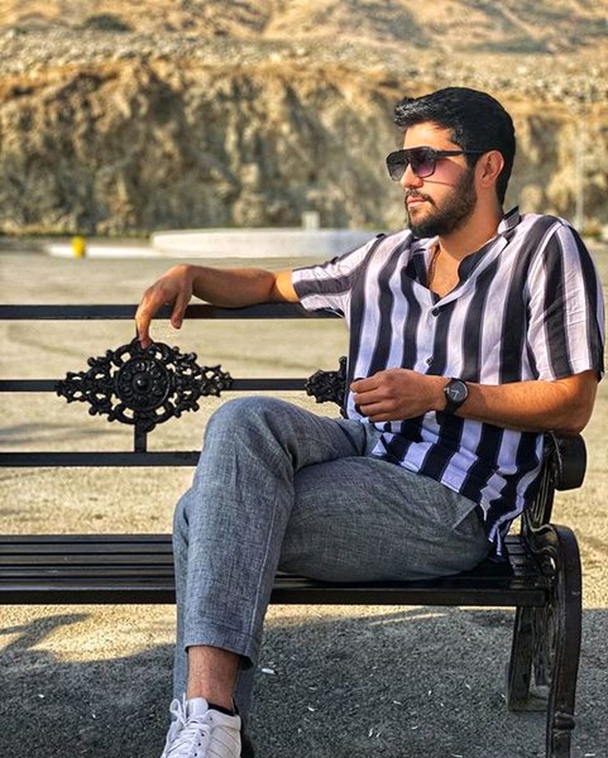 لباس راه راه سینا مهراد + عکس