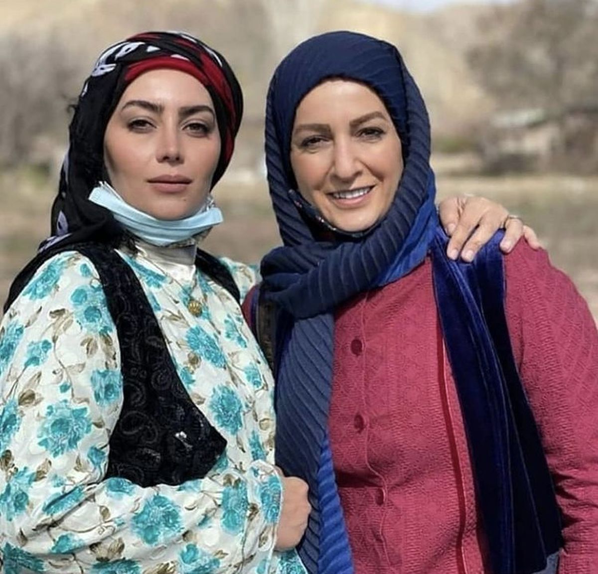 شقایق دهقان در کنار بازیگر لر سریال نون خ + عکس
