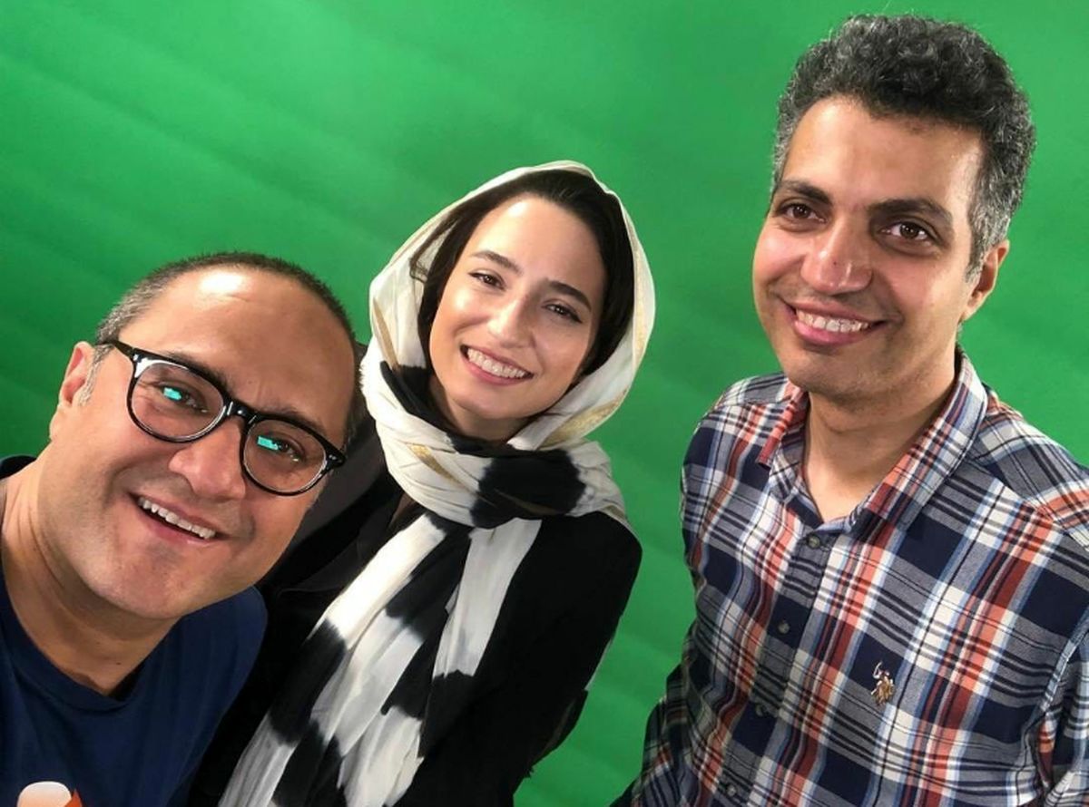 زوج بازیگر جنجالی در کنار مجری جنجالی
