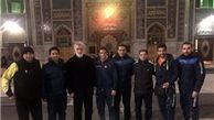 بازیکنان و کادرفنی سایپا در حرم امام رضا(ع) +تصاویر