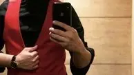 تیپ‌مشکی قرمز محسن ابراهیم زاده + عکس