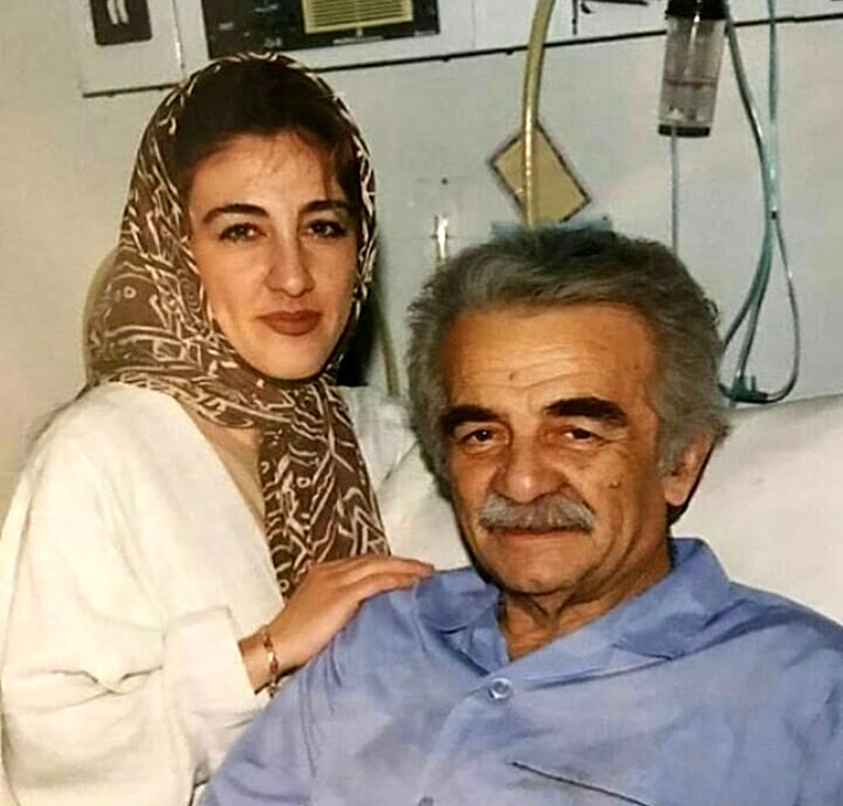 عکس منوچهر نوذری و دخترش در بیمارستان