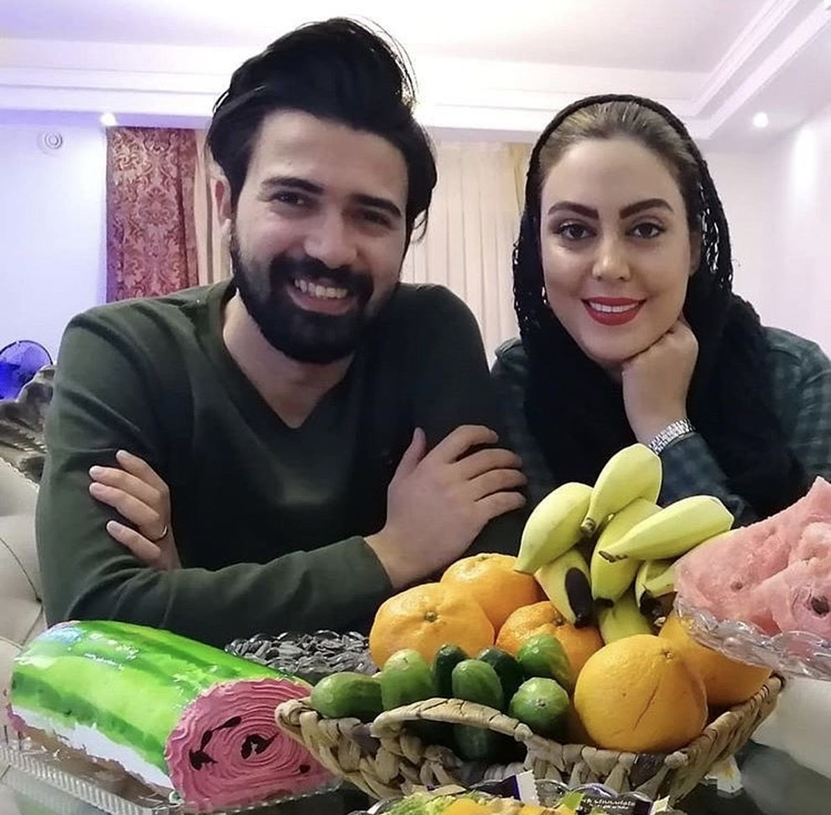 نیلوفر شهیدی وهمسرش در خانه شان + عکس